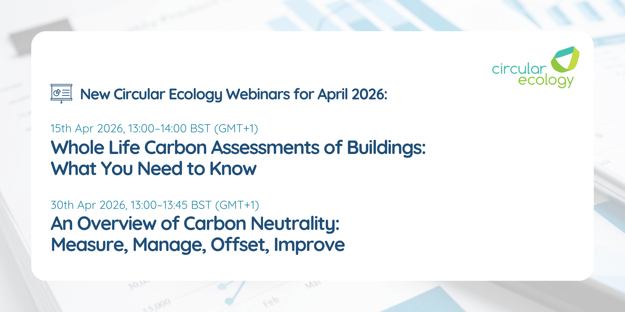 April 2026 Webinars: WLCA of Buildings & Carbon Neutrality - Circular ...